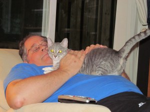 Lily in an amorous mood with her Daddy.